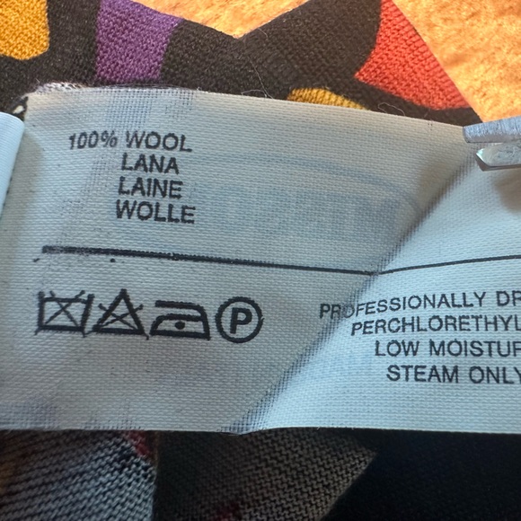 VTG Angela Missoni Wool Floral Long Sleeve Dress Italy Sustainable Flawed Gem S - Picture 13 of 14